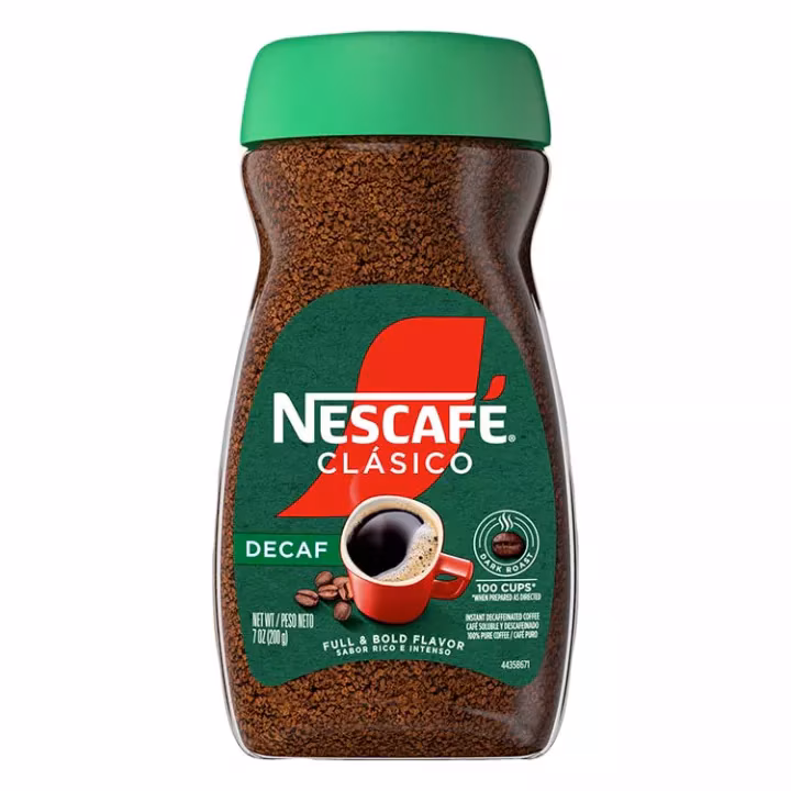 Café instantáneo descafeinado tueste oscuro