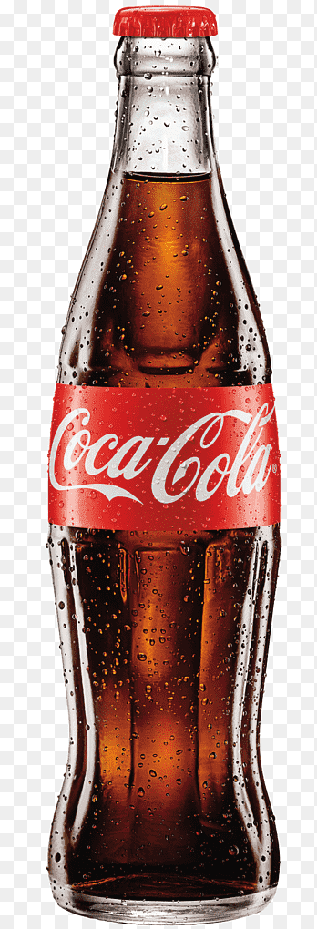Refresco de cola en botella de vidrio